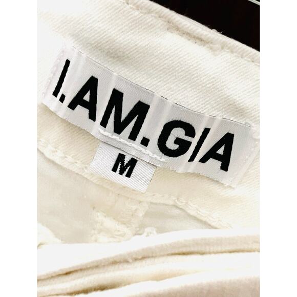 I.AM.GIA WHITE BELTED NAIMA CARGO PANTS WIDE LEG STRETCH M / MEDIUM - Picture 5 of 5